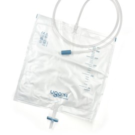 u go Ugo 3L Night Bags (x10) - Urine Drainage/Catheter Night Bags, T Tap or Lever Tap with Kink-Free Connection C Sterile & Non-Sterile, Overnight Use (Ugo 14 - Single Use T Tap, Non-Sterile)