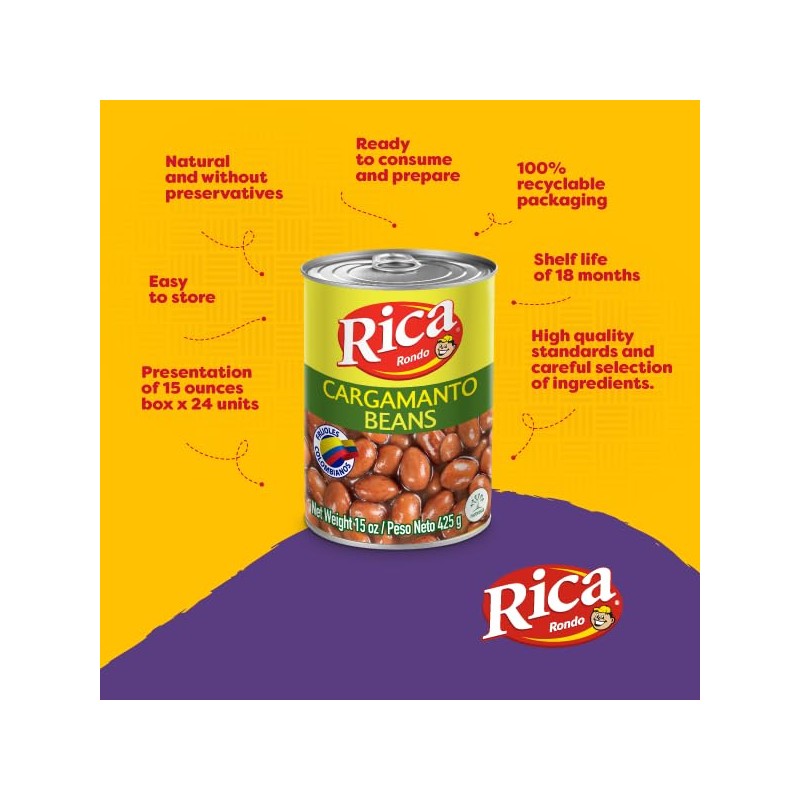 RICA Frijoles Antioqueños Can 15 Oz (Pack of 1)