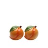 CG 20835 2.25" Painted Peaches with Leaves Salt and Pepper
