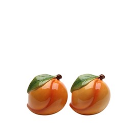 CG 20835 2.25" Painted Peaches with Leaves Salt and Pepper Shaker Set