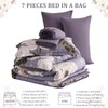 Luxudecor Floral Queen Comforter Set 7 Pieces Bed in a