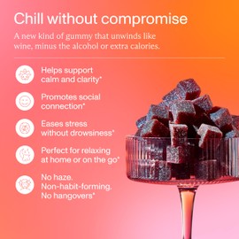 FOCL Kava Gummies Calming Bites - Calm and Relaxation Chewables with Kava Extract and L-Theanine - Plant-Based, Low-Calorie, Non-GMO Stress Gummies for Adults - Sour Raspberry, 30 Count