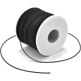 UGOVCWG Cordón Elástico para Pulseras, Pulsera Elástica de Joyería, Hilo de Cordón Elástico de 0,8mm para Pulseras, Collares, Joyas y Artesanía (100 Metros, Negro)