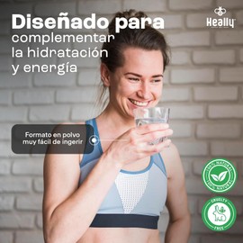 Electrolitos en Polvo Sin Azúcar, Hidratación Rápida HEALLY 40 Sobres, Magnesio, Potasio, Sodio, Vitamina C, Sabor Limón y Naranja, Vegano, Natural