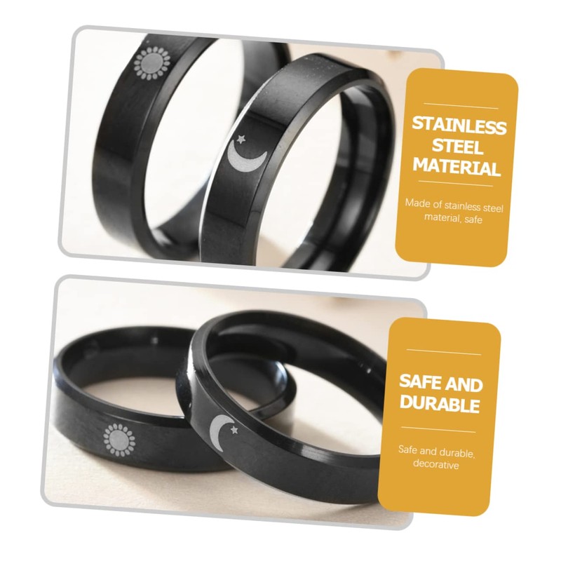 FOMIYES 2 Pairs Matching Promise Rings for Him and Her