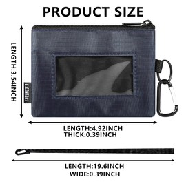 T.CONTACT Minimalist RFID Blocking Small Wallet with ID Window,Water Resistant Zippered Wallet with Lanyard Keychain for Women and Men - Compact, Secure and Convenient(Blue), Blue