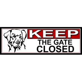 SHAWPRINT Golden retriever KEEP THE GATE CLOSED METAL GATE SIGN 266mm x 87m. (709H2)