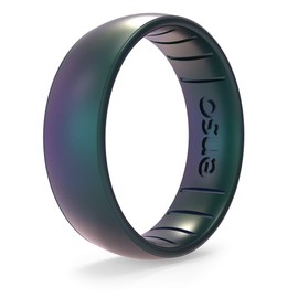 Enso Rings Classic Legend Silicone Ring - A Silicone Ring Made in The USA - an Ultra Comfortable, Breathable, and Safe Silicone Ring - Men's and Women's Silicone Wedding Ring (Mermaid, 8)