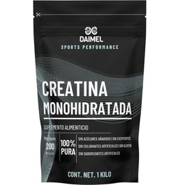 Daimel | Creatina Monohidratada en Polvo | 1 Kilo | 200 Servicios | 100% Pura | Pre Workout | Sin Sabor| Suplemento Deportivo | Incluye Scoop
