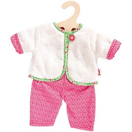 Heless 2625 - Bekleidungs-Set für Puppen im Blumi Design, 2 teilig mit Wendejacke und Hose, Größe 35 – 45 cm