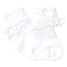 Born to Love Girls First Communion Baptism Christening Socks with Cross Embroidery 6 to 12 months, white