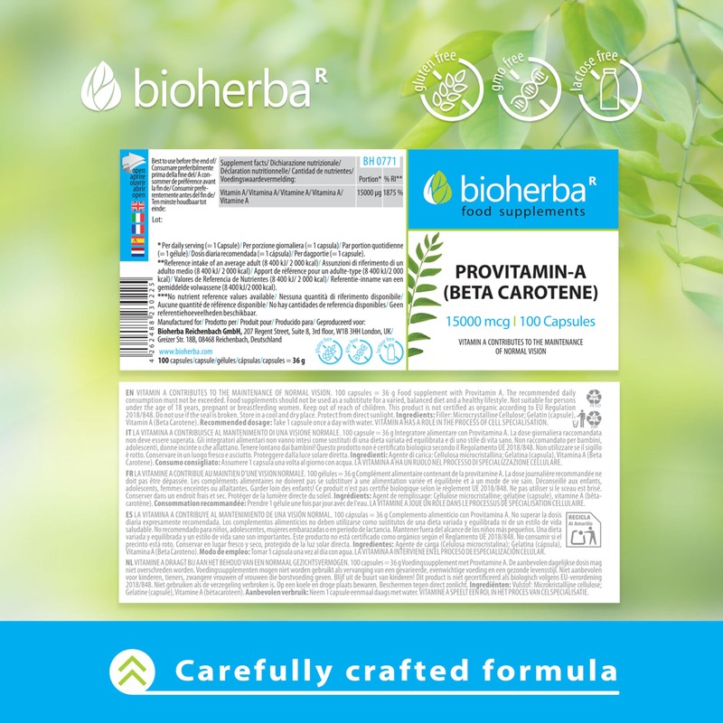 Beta-Carotene 300 Capsules 15000 mcg - High-Potency Provitamin A for