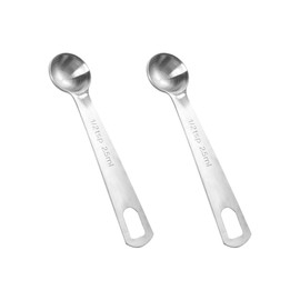 FSSTUD 2 Pcs 2.5ml Stainless Steel Measuring Scoops Dry Liquid Ingredient Measuring Spoons Baking Cooking Teaspoons Metal Kitchen Gadgets for Home