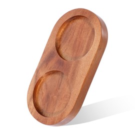 Salt and Pepper Mill Tray, Salt & Pepper Grinder Accessories Acacia Wood Tray Pepper Mill Holder & Rest Dining Table Protector fit Many Mills & Shakers (Pepper mill and salt mill are not included)