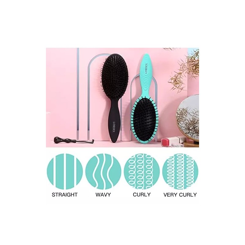 Lorsex Cepillo Desenredante Para Cabello Rizado, Lorsex 2 Cepillos