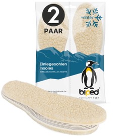 biped 2 Pairs of Lambswool Insoles with Natural Latex, Extra Thick, Robust Winter Insoles, Insulating Insoles to Cut to Size, z2737