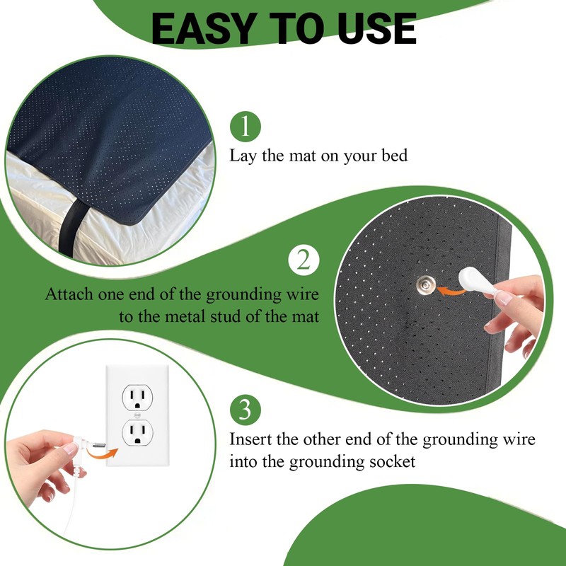 NIULAFR Grounding Mat for Bed, King Size Earth Connected Conductive