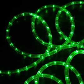 WYZworks 288LEDs, 25ft LED Green Outside Rope Light Waterproof Permanent Outdoor Exterior Extendable Flexible Clear Shell Connectable, ETL Safety Certified Holiday Christmas Decoration Lighting