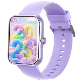 Alutoria Smartwatch Children, Children's Phone Watch, Sports Fitness for Children, 1.83 Inch HD Touch Screen, Notifications Messages, Fitness Tracker for Boys, Girls and Teenagers, Shiny Purple