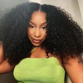 WestKiss Curly Lace Front Wigs Human Hair Kinky Curly Human Hair Wig Transparent 13x4 Lace Front Wig Human Hair Glueless Wigs Pre Bleached Wigs for Women Pre Plucked Glueless Wig 20 Inch