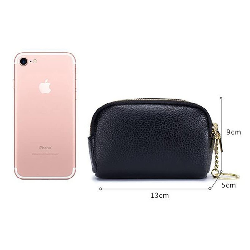 AprinCtempsD Ladies Coin Purse Genuine Leather Womens Mini Wallet Pouch