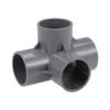 sourcing map 4-Way Elbow PVC Pipe Fitting Furniture Grade 40mm