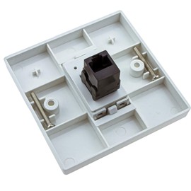 kenable Through Coupler Faceplate Cat5E 1 Port RJ45 Socket Network UK Plate