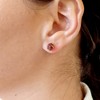 raw tiny ruby stone stud earring 4-6mm solid 925 sterling