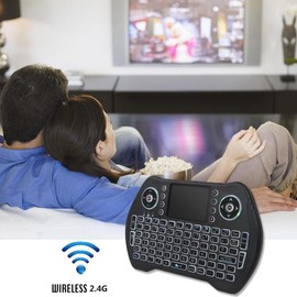 Backlit 2.4GHz Wireless Keyboard Touchpad Mouse Handheld Remote Control 3 Colors Backlight for Android TV BOX Smart TV PC Notebook