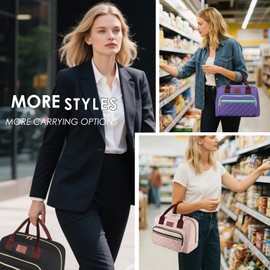 Genteen Lunch Box for Women Men,Insulated Adult LunchBox for Women,Reusable Cute Lunch Bags for Work,High Capacity Cooler Bag Tote for Work Teens Girls Office Travel Picnic School-Black