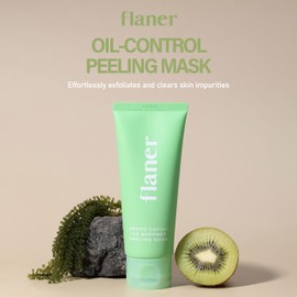 FLANER Green Caviar Peeling Mask – Natural Face Exfoliator with 100,000ppm of Green Tea, Dead Skin & Blackhead Remover, 99% Micro Marine Spicules, Centella Asiatica, Gentle Exfoliating Scrub,100g