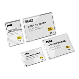 ECKEK Acrylic Label Holder Price Tag Displays Sign Holder Data Card Holder Ads Display Stand (C: 120*80mm/4.72*3.15 inches)