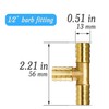 MSAEIQUN Brass Hose Barb, Tee Shaped 3 Way Hose Barb