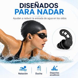 Tapones de oídos para natación KRELVIXOS – 5 pares de silicona impermeables