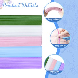 500 Pcs Pipe Cleaners Craft, Thick Fuzzy Chenille Stems for DIY Flower Making Kit, Pipe Cleaners Bulk for Arts and Crafts DIY Projects Decorations, with Floral Wires stems, Floral Tapes, Flower Stamen