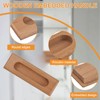 MOROBOR 2PCS Rectangular Wood Recessed Concealed Handle, Embedded Design Sliding