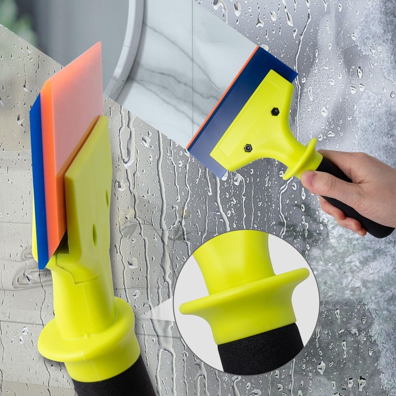 NEWISHTOOL 2 Pack Rubber Squeegee with Nylon Handle for Water