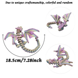 3D Printed Dragon Rainbow Crystal Dragon Home Decor Executive Desk Toys Home Office Decor Desk Toys for Birthday Party