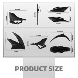 BAOUFF Dirt Bike Plastics Kit for Hawk 250,Fairing Body Work Fender Sets with Fuel Tank Guard for Hawk 250cc - Imitation Carbon Fiber