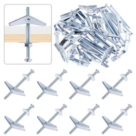 Tanstic 30 Sets 3/16 Inch Toggle Bolt and Wing Nut Assortment Kit, Butterfly Toggle Anchors with Wing Nuts, Hex Nuts, Washers, Hollow Drywall Anchors and Screws for Drywall