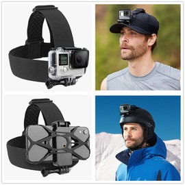 Dreneco Action Camera Head Mount Strap, Action Cam Extendable Head Strap Adapter for GoPro and Most Action Cameras