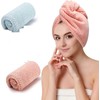 2 PCS Microfiber Hair Towel, Wraps for Women Wet Hair,