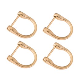 aoozleny 4Pcs D Rings Screw In Shackle Horseshoe Buckle Shape D Metal Hoop for Purse Zipper Lanyard DIY Craft Accessories (19 * 20.5mm, Gold)