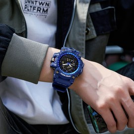 Mens Military Watch Waterproof Watches Digital Tactical Watch Outdoor Sport Wrist Watch Big Face Alarm Stopwatch LED Analog Watch for Men