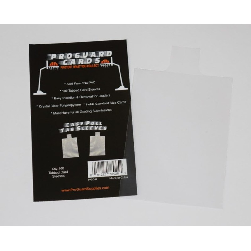 Tabbed Card Sleeves 2pks with Easy Pull Tab for Top
