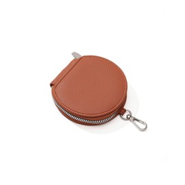 [TOEDNNQI] Coin Purse, Women's Coin Purse, Round Compact, Round Pouch, Small Carabiner Included, Cute, Mini, Multi, Mini Pouch, Small Item, Bag Accessory, Key Case, Birthday Gift, Braun