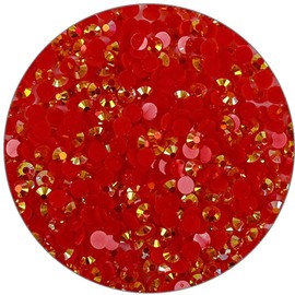 3000 Pieces SS6 2mm Flatback Rhinestones Clear Glasses Round Gems AB Crystals for Nail Art DIY Crafts Clothes Glitter Stones （Red）