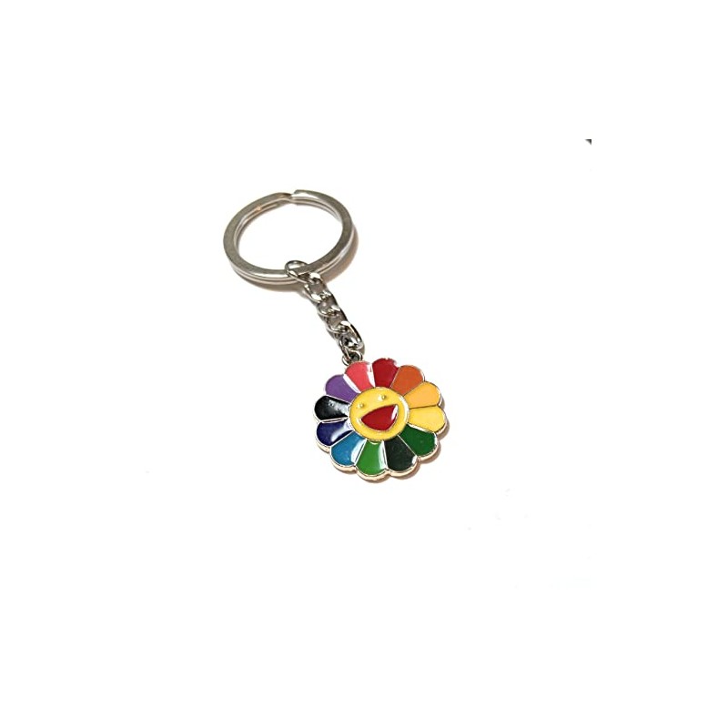 Enamel Smiley Face Sunflower by Murakami Keychain