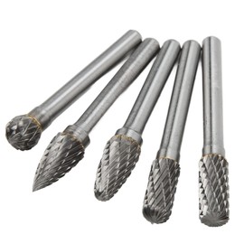 Aramox 5pcs 6x10mm Juego de Archivos de Fresas Rotativas de Carburo de Tungsteno de Doble Corte Juego de Fresas de Carburo para Maquinaria Aviación Automóvil Barco Químico Artesanía Tallado(ACDFG)