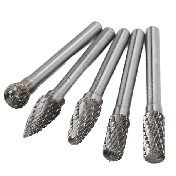 Aramox 5pcs 6x10mm Juego de Archivos de Fresas Rotativas de